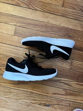 Nike Black and White Running Shoes with White Swoosh